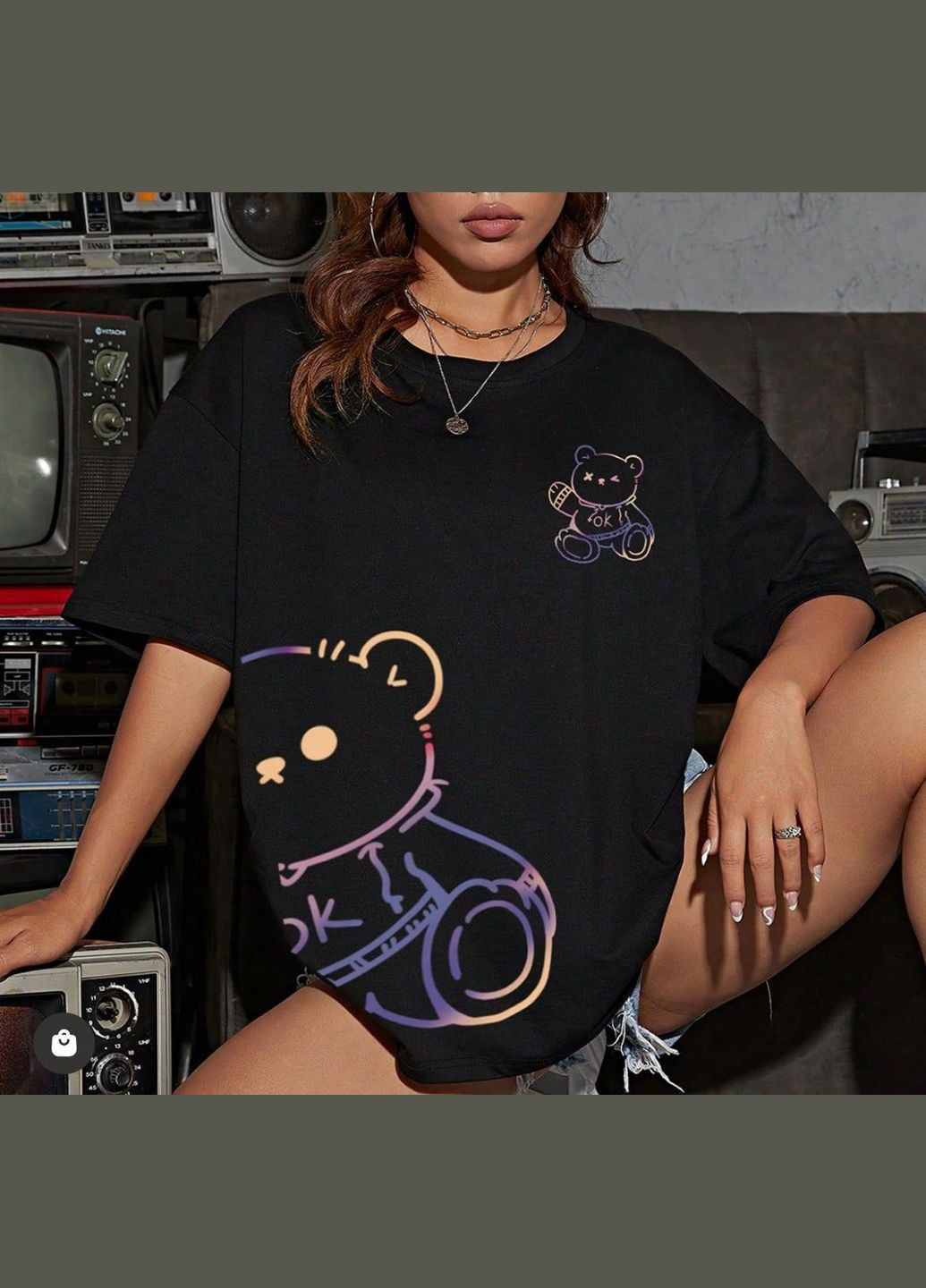 Футболка жіноча з принтом 48 Чорний 2664087605 No Brand - (342398467)