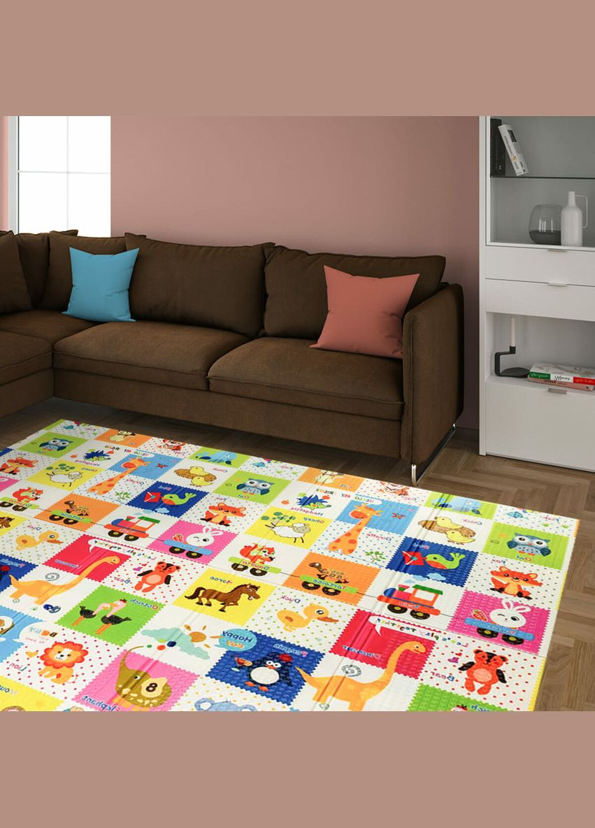 Розвиваючий термокилимок дитячий 180х200х0.8см "Зростомір | Тварини зі словами" (266) SW-00000893 Mat4baby (370440796)