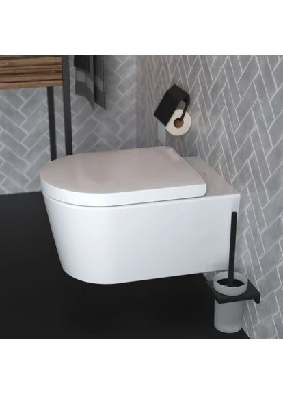 Держатель туалетной бумаги ADDSTORIS, черный/матовый, прямоугольный Hansgrohe (401624563)