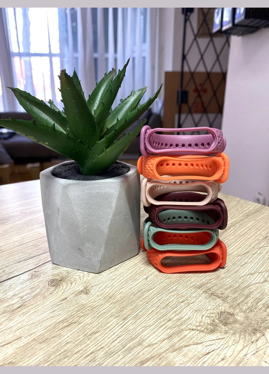 Ремінці для фітнес браслетів Mi Band 5, Mi Band 6, Mi Band 7 силіконові Xiaomi (347608076)