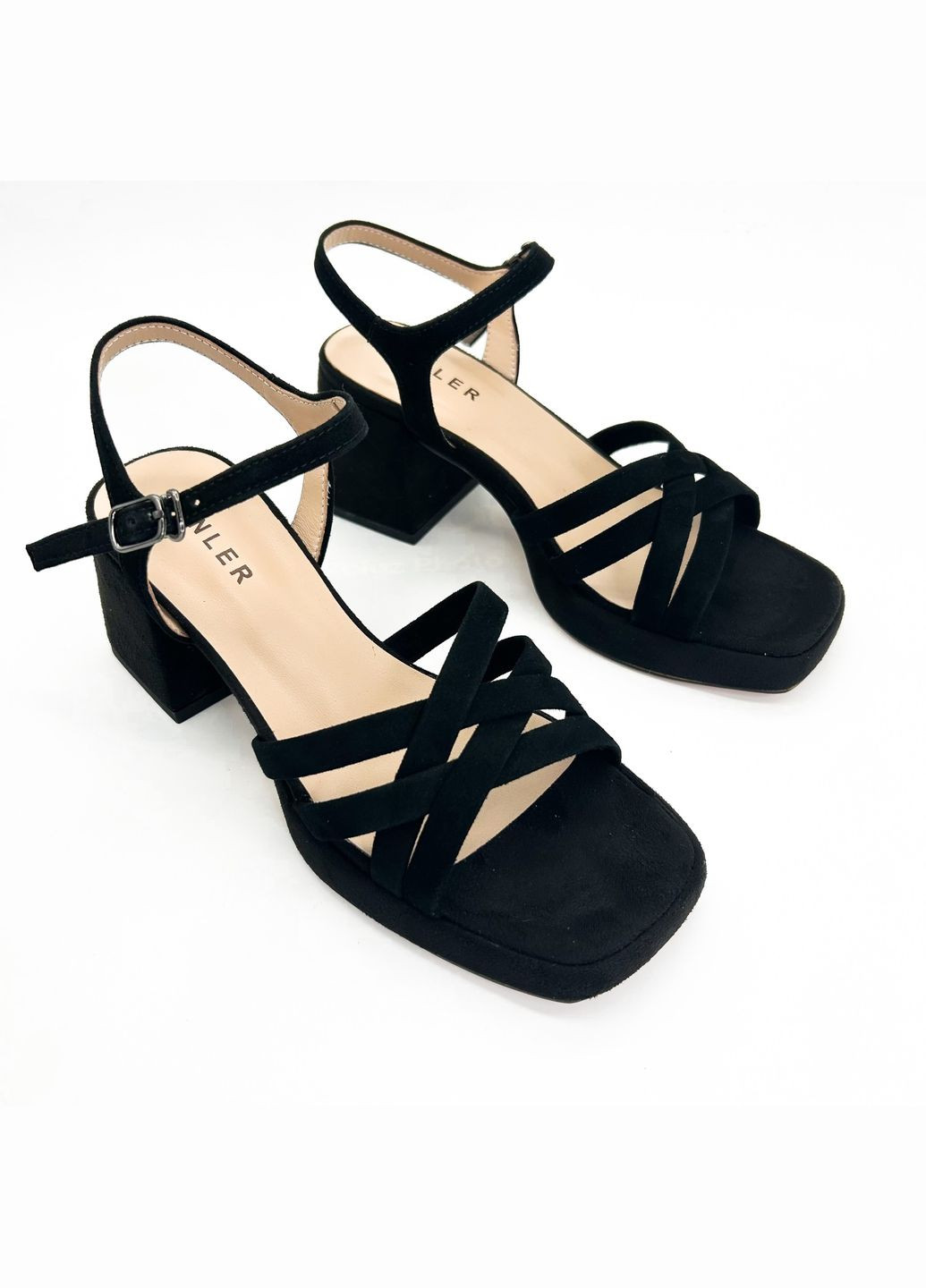 Черные босоножки (р) замша 0-1-1-1355-3000d-f-1 Danler с ремешком