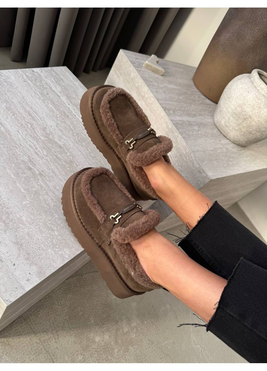 Helen Зимові лофери коричневий з натуральна замша, україна — зима (366525675)