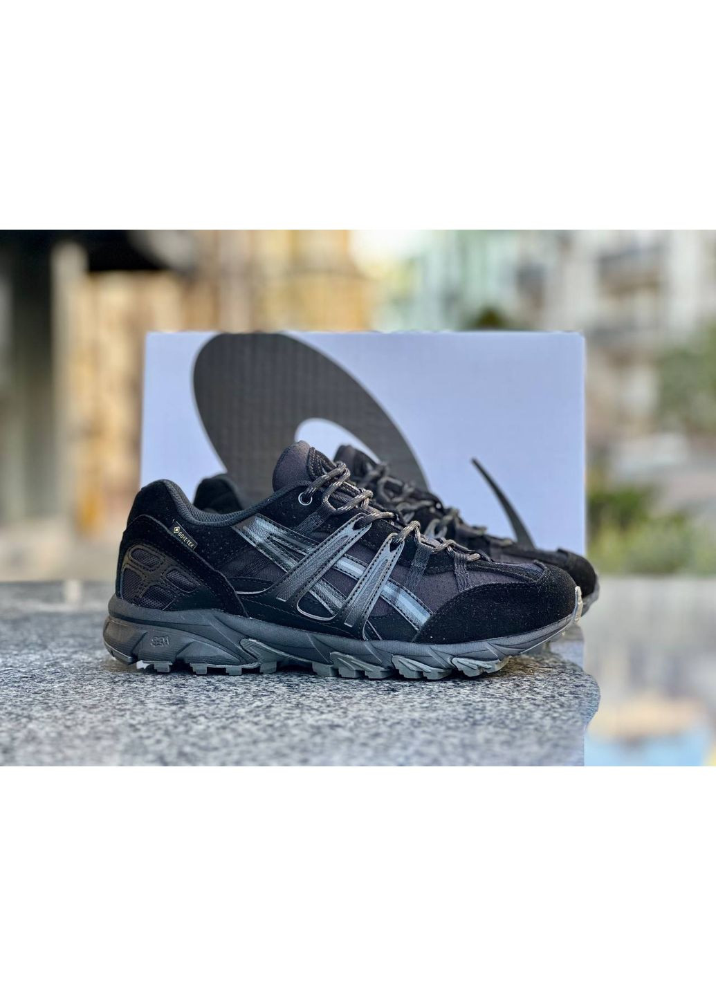 Чорні Осінні кросівки чоловічі asics gel-sonoma 15-50 black gore-tex асікс гель сонома 15-50 No Brand