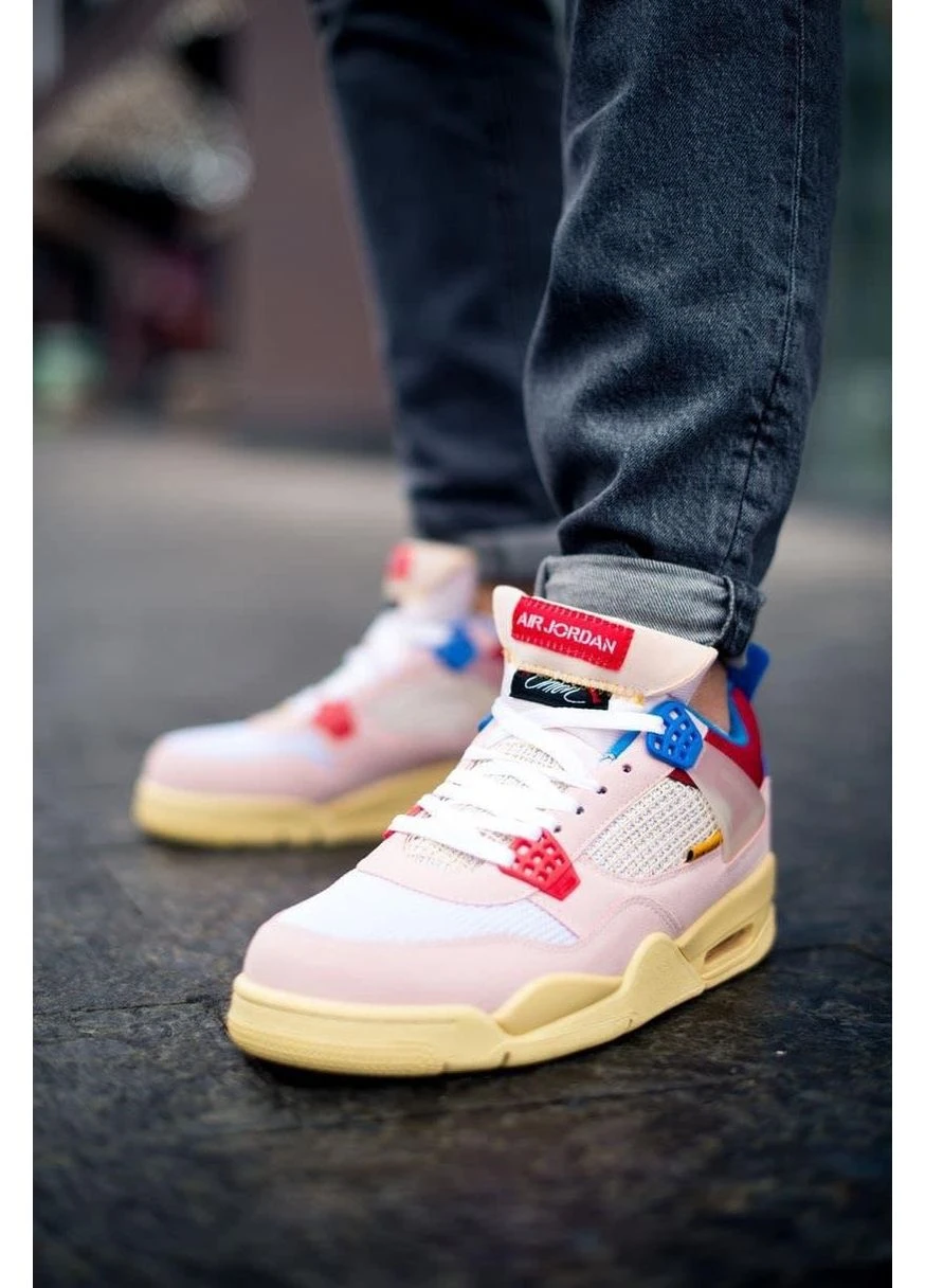 Цветные летние кроссовки nike air jordan retro 4 sp union - guava ice найк аир джордан No Brand