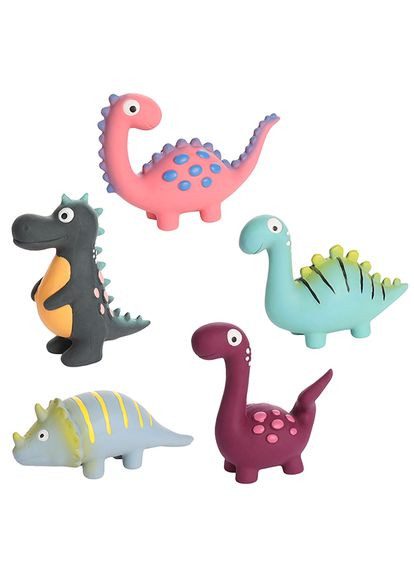Игрушка с пищалкой для собак Puga Dino динозавр, латекс, 12х10х5 см, в ассортименте (5400585259490) Flamingo (347067363)