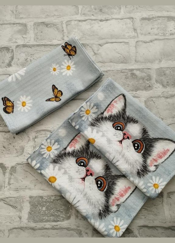 Кухонные полотенца No Brand серый