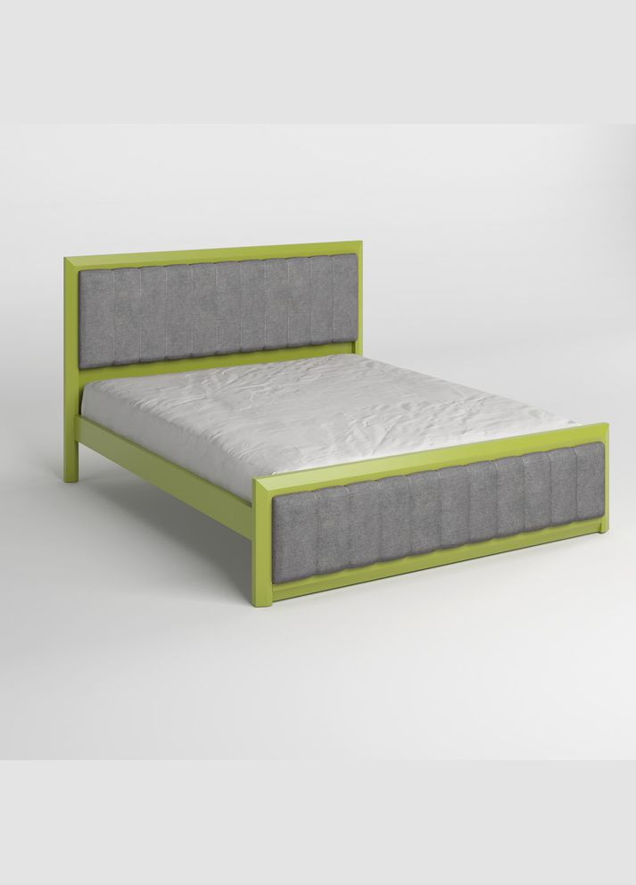 Двоспальне дерев'яне ліжко Барселона Б1 (S3050G70Y)/Аляска 93 (Сірий) 140х200 см (MBG-11926) Mebigrand (368278550)