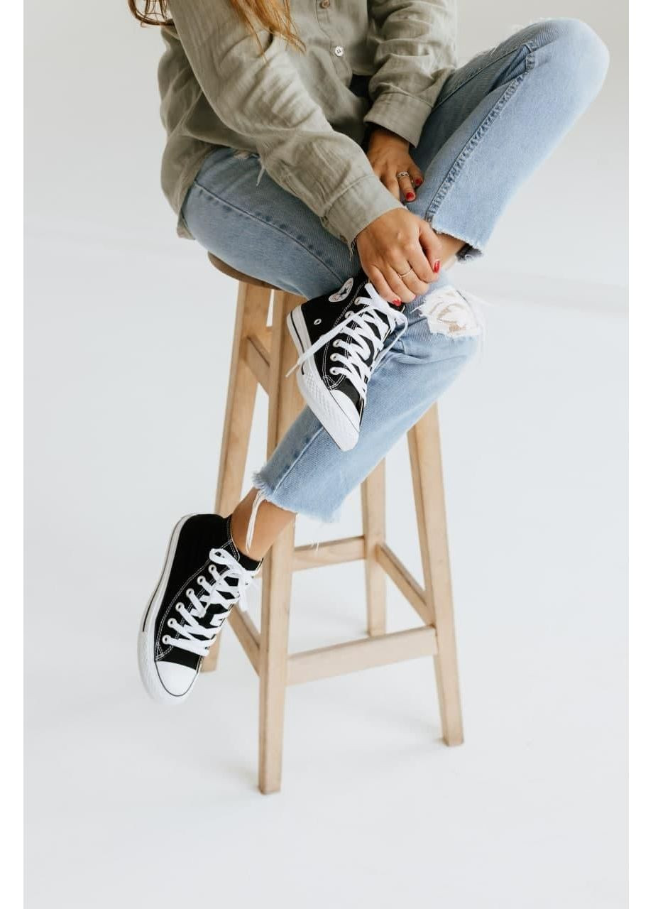 Чорні Осінні кеди чоловічі converse classic black high конверс No Brand