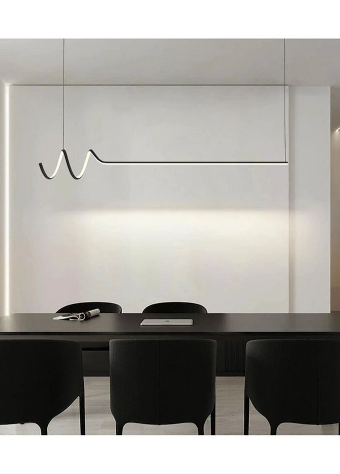 Люстра светодиодная подвесная LED светильник для квартиры на потолок лэд 27253 Черный 30-140х20х120 см. Sunnysky (335974913)