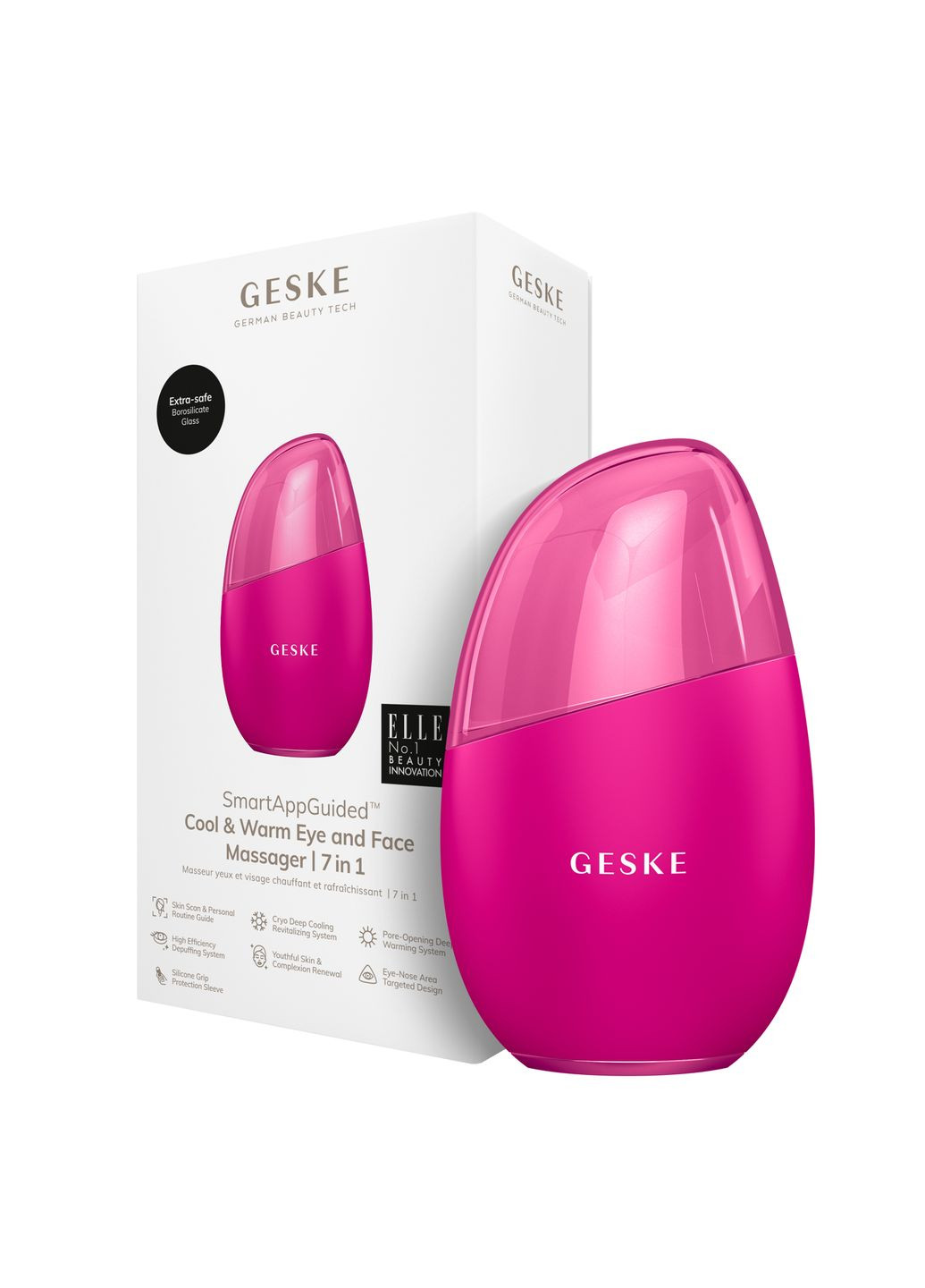 Масажер для обличчя Cool&Warm Eye and Face Massager 7в1 magenta GESKE (341525877)