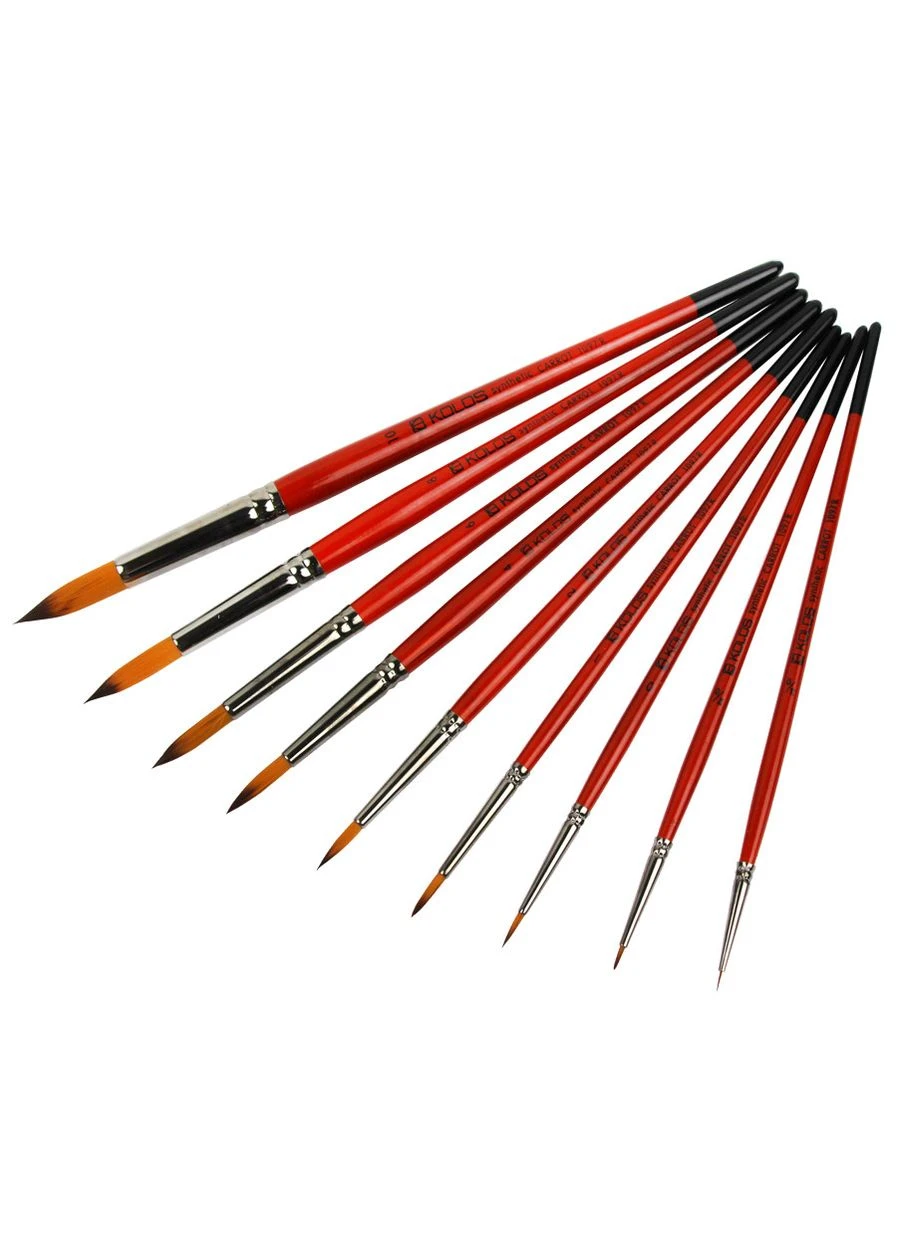 Кисть синтетика круглая Carrot 1097R №000 короткая ручка Kolos (362579261)