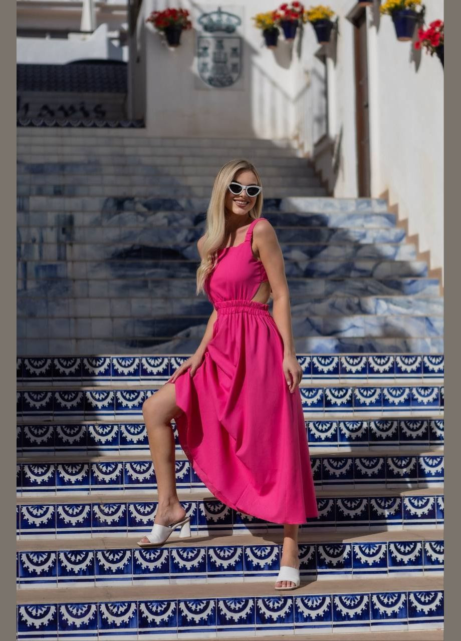 Малинова коктейльна, повсякденний, кежуал, джинсова, вечірня сукня жіноча з відкритою спиною Україна однотонна