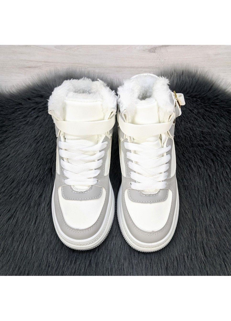 Белые повседневные зимние ботинки зимние детские для девочки Lilin