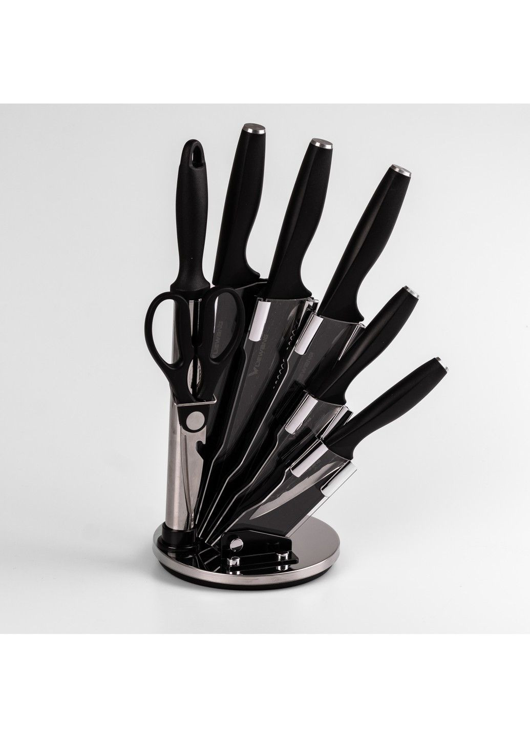 Набір кухонних ножів з вуглецевим покриттям 7 предметів, чорний Without (293061828)