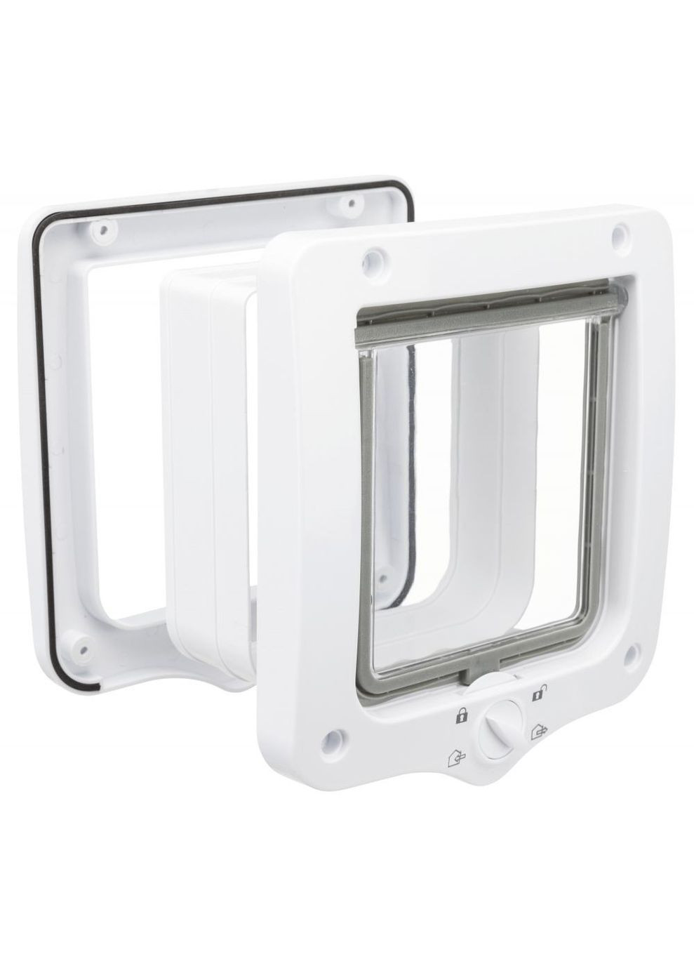 Двері для котів чотиристоронні з тунелем 20 x 22 см Білі (4047974442319) Trixie (329993886)