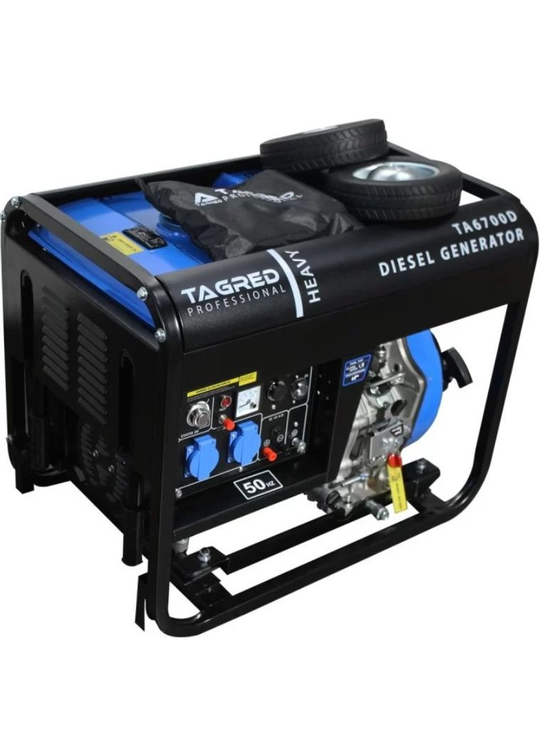 Дизельный генератор TA6700D (6.7 кВт, 50 Гц, 230 В, 12.5 л, 12 л/ч) однофазный ATS с функцией автоматического пуска (23022) Tagred (264208333)