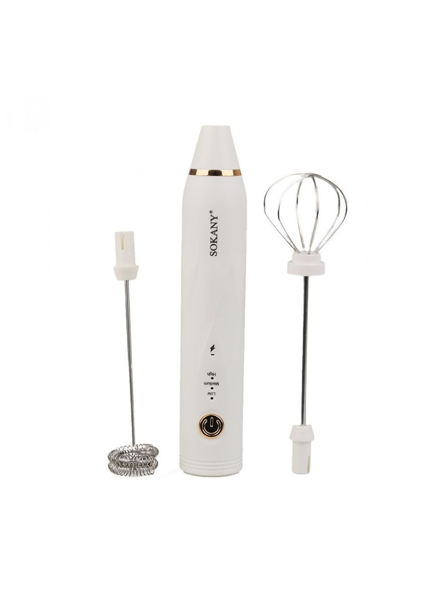 Аккумуляторный бесшумный капучинатор 2 насадки 1200 мАч с USB зарядкой SK-201A Sokany (367724372)