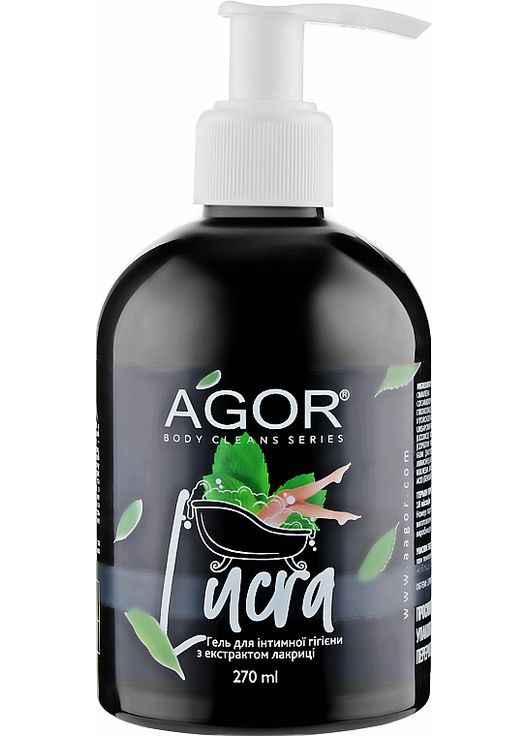 Гель для інтимної гігієни з лакрицею Body Cleans Series Lucra Gel 270ml (857415-23462) Agor (368646544)