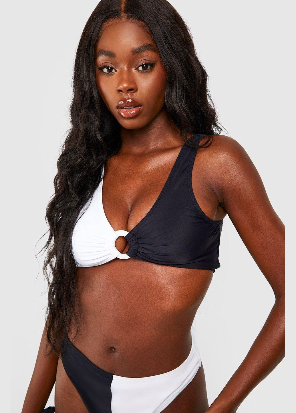 Чорний літній купальник (ліф та трусики) роздільний Boohoo