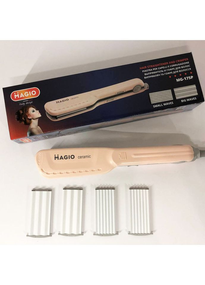 Щипці для волосся MG-175P 40 Вт з насадками для гофре, Супер професійний прасок, Щипці для волосся Magio (365812970)