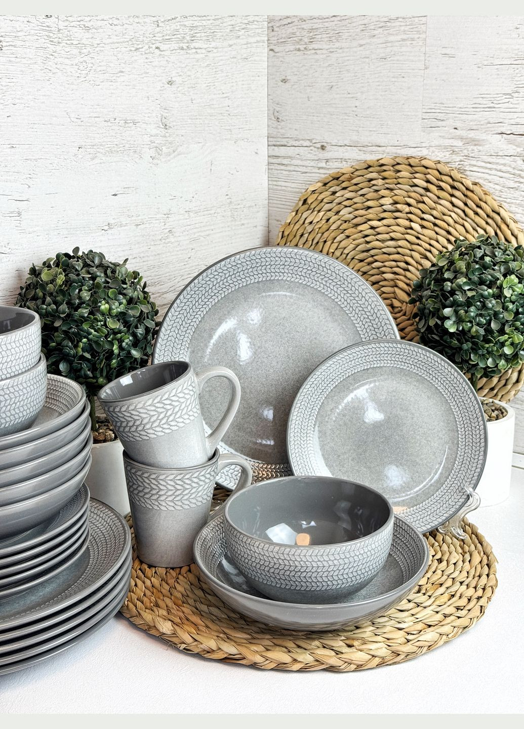 Столовий сервіз 24 пр. Antigo Grey IN0024ANT Intrendo (364979513)