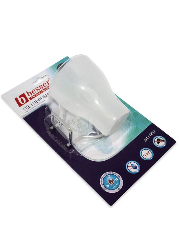 Склянка для зубних щіток 9*10*15 см пластиковий на хромованою підвісці з кріпленням "SMART STICKER" KM-0157 Besser (273221477)