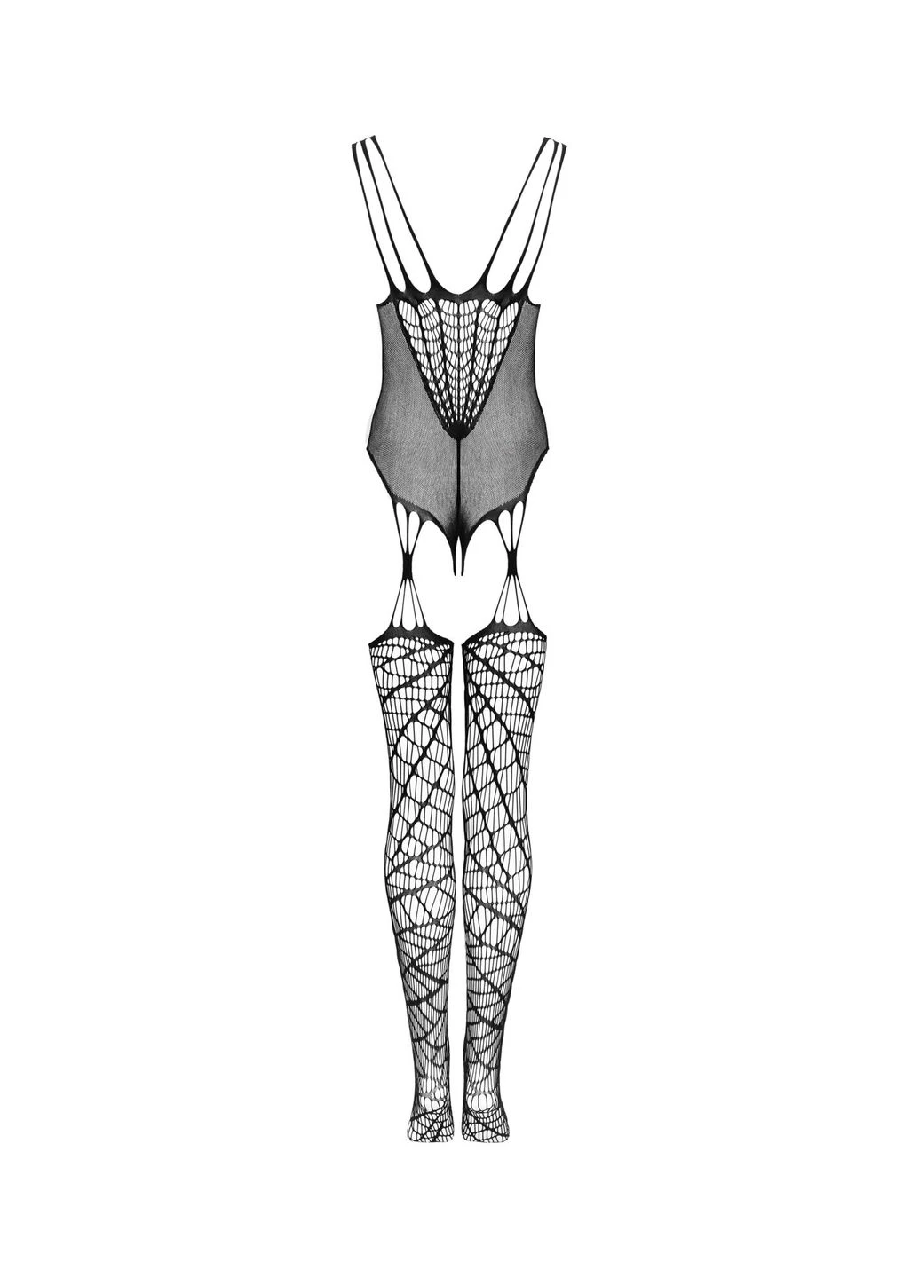 Ажурний бодістокінг під павутину Bodystocking G325 black S/M/L Obsessive чорний поліамід, еластан