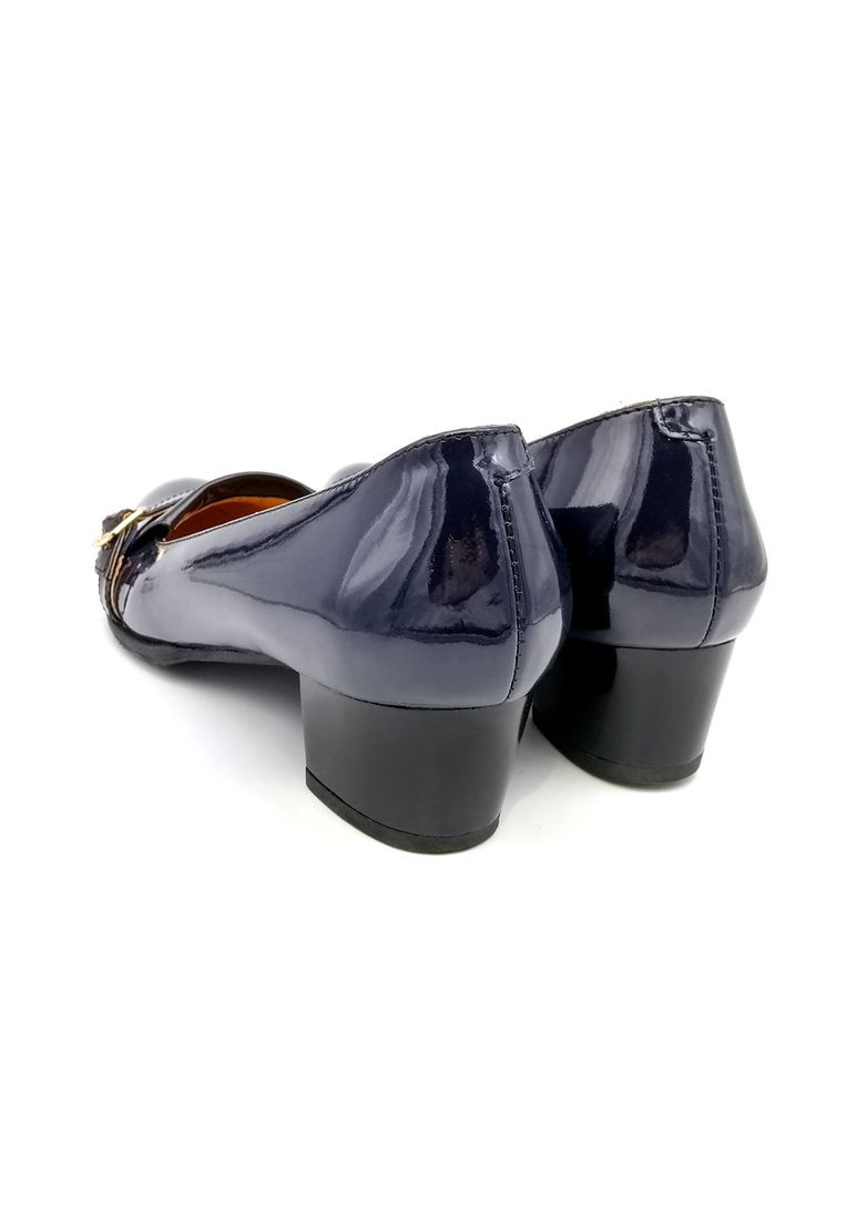 Fashion Туфлі жіночі Plamari з натуральної лакової шкіри на підборах 4 см. темно-сині. синій з натуральна шкіра, україна — демісезон (352168364)