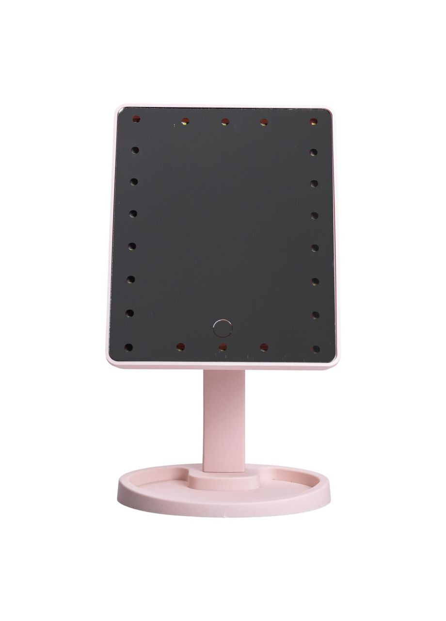 Настольное зеркало с подсветкой 22 LED прямоугольное для макияжа и ухода за кожей розовое USB ProDobro (364190319)