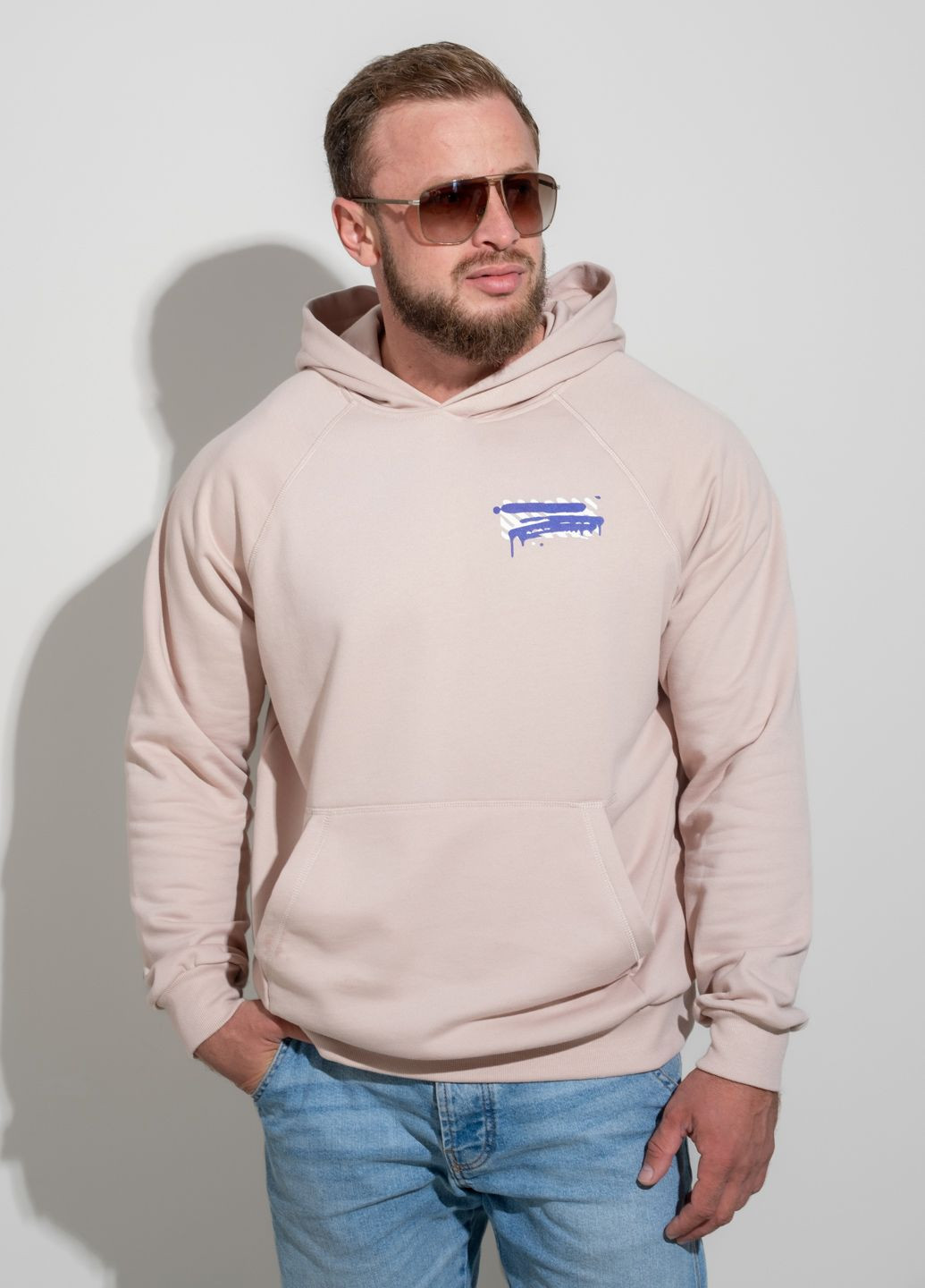 Худі чоловіче з принтом бежеве 344515 Power (305054063)