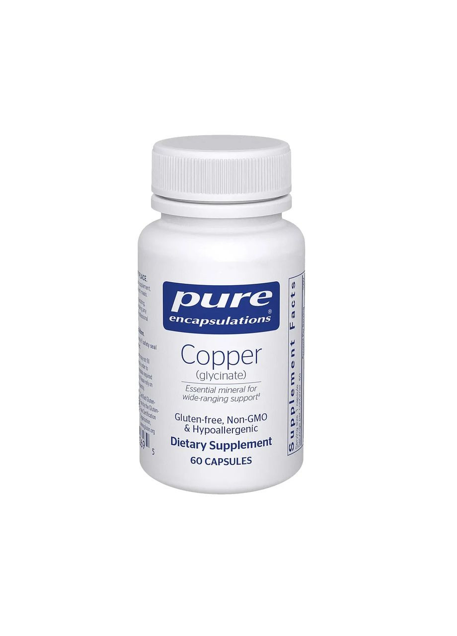 Мідь Гліцинат (Copper Glycinate) 60 капсул Pure Encapsulations (361114619)