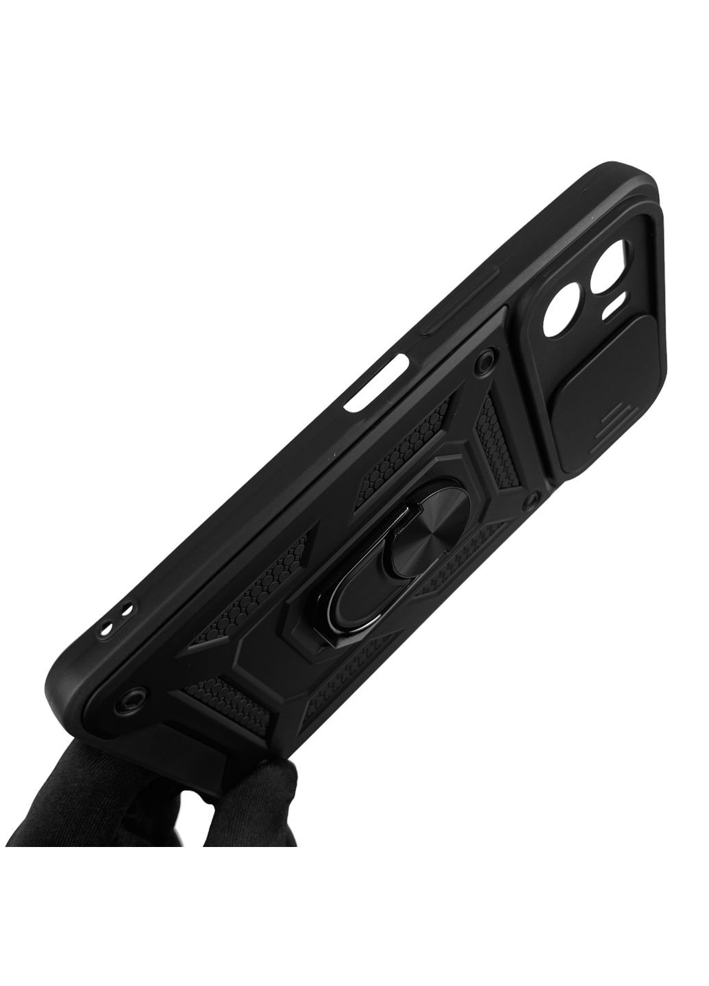 Чохол для Y01 броньований з кільцем зі шторкою на камеру на віво 01 чорний rg1 Vivo (366019951)