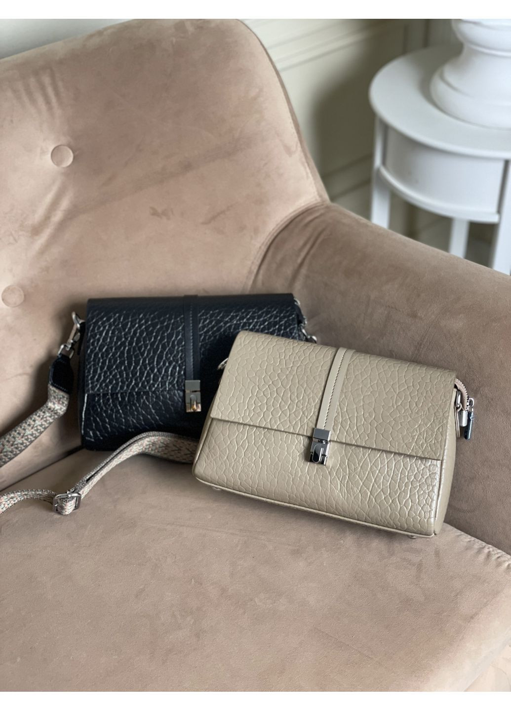 Сумка женская натуральная кожа тиснение два ремешка кроссбоди Genuine Leather Кросбоді (363115483)