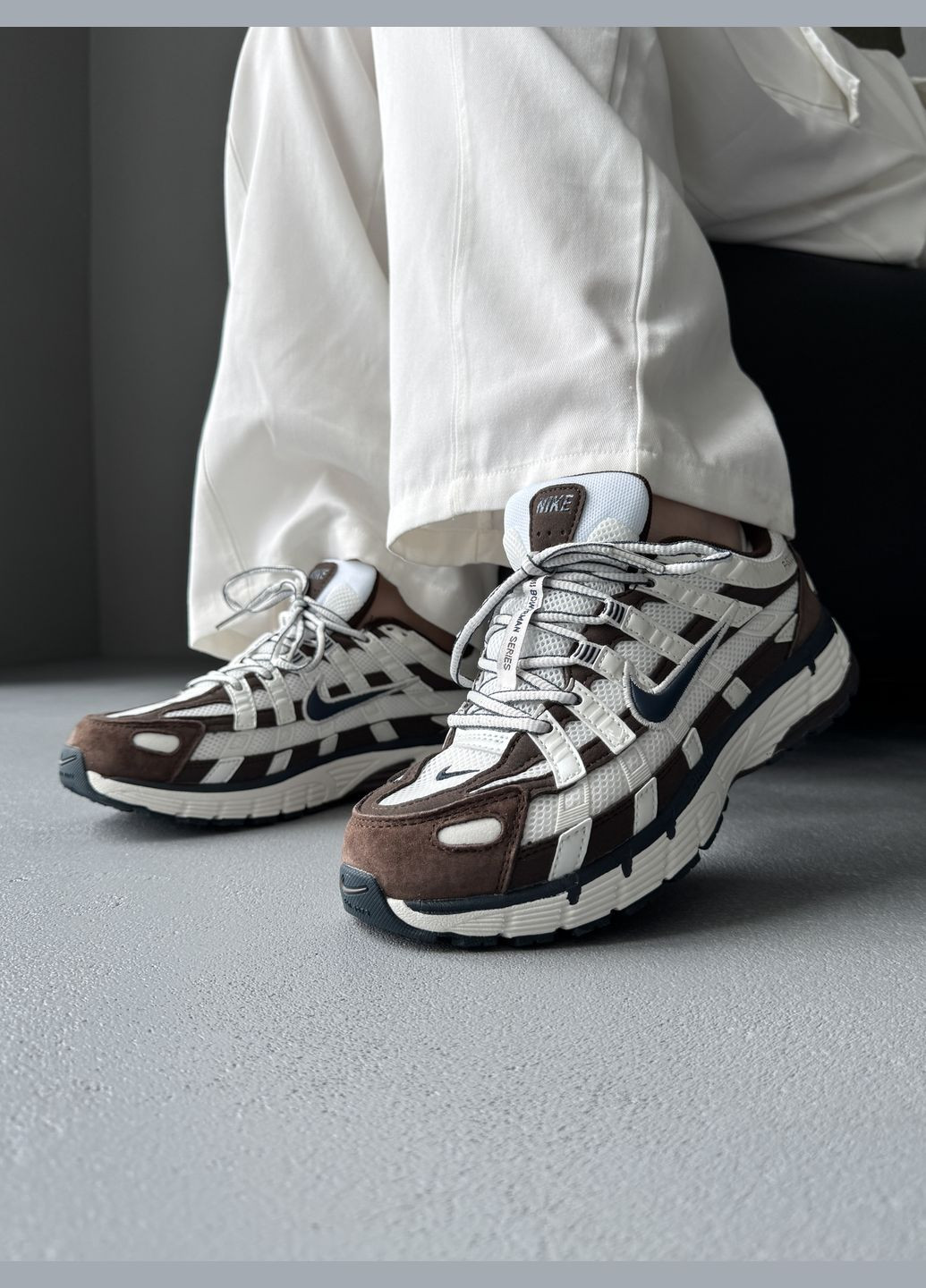 Кросівки жіночі і чоловічі Nike P-6000 White Brown | Найк Р-6000 коричневі No Brand коричневі демісезони (342717936)