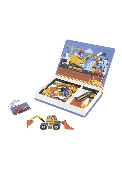 Розвиваюча іграшка Магнітна книга Будівництво 70 елементів (J02526) Janod Магнітна книга Будівництво 70 елементів (390704046)