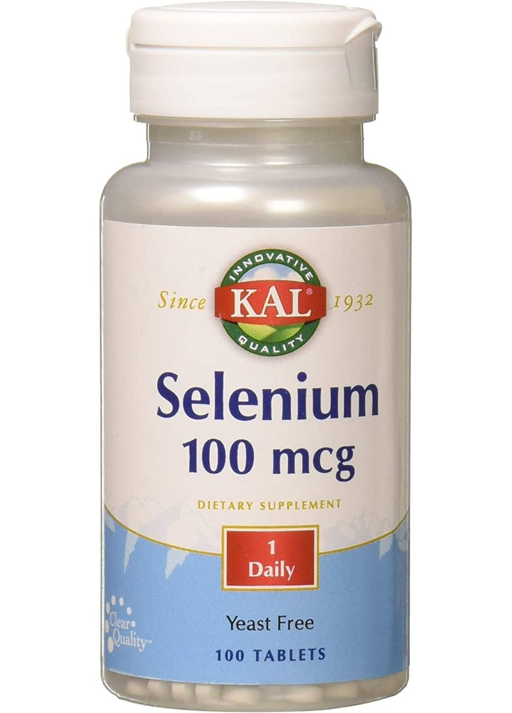 Селен, Selenium,, без дрожжей, 100 мкг, 100 таблеток KAL (351383842)