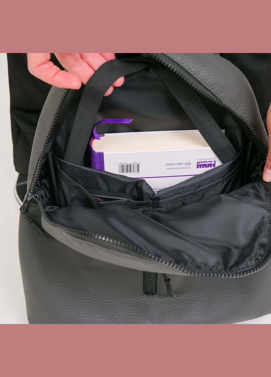 Компактный женский рюкзак в экокожи, темно-серый цвет ToBeYou Like (293247137)