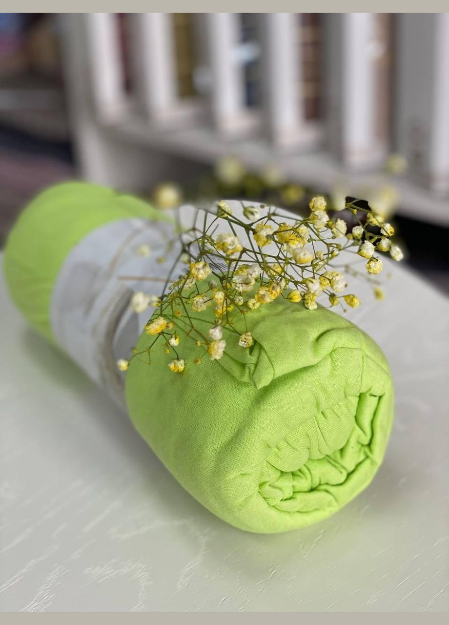 Трикотажне простирадло тканина бавовна Натяжне простирадло на гумці однотонне Простирадла на гумці Туреччина Беж (6200-3-02) No Brand (306633890)