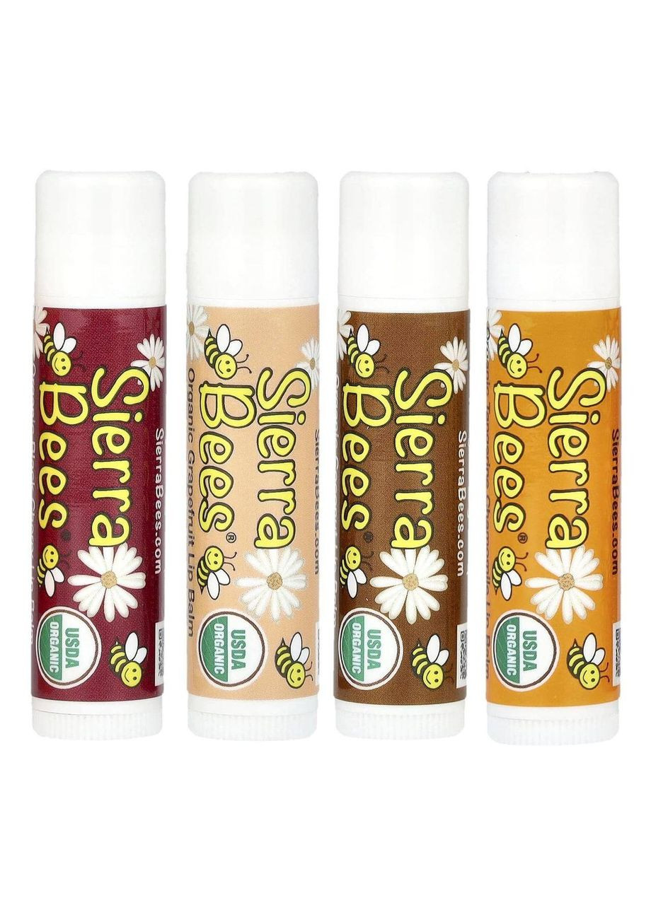 Набор органических бальзамов для губ, 4 шт. по 4,25 г Sierra Bees (361858733)