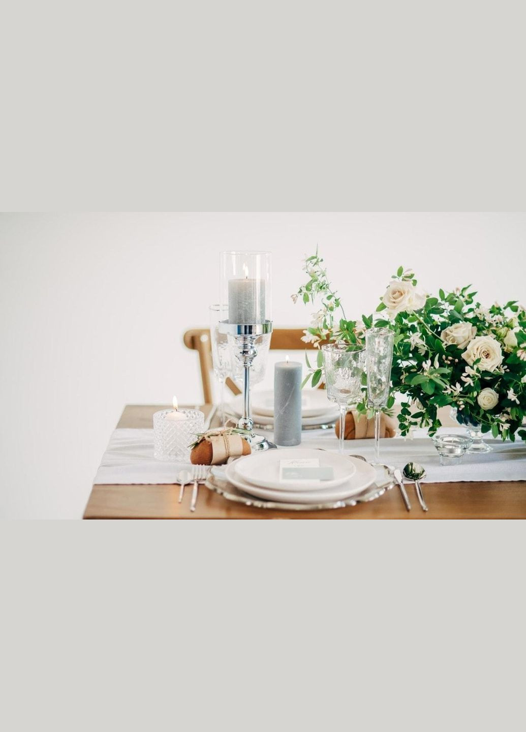 Подсвечник праздничный REMY-DEСOR металлический Реджино серебряного цвета со стеклянной колбой высота 38 см REMY-DECOR (368767730)