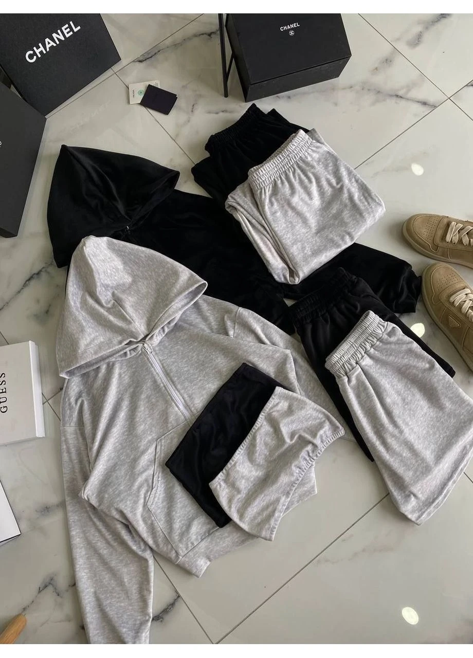 Жіночий костюм 4в1 з велюру No Brand (399427449)