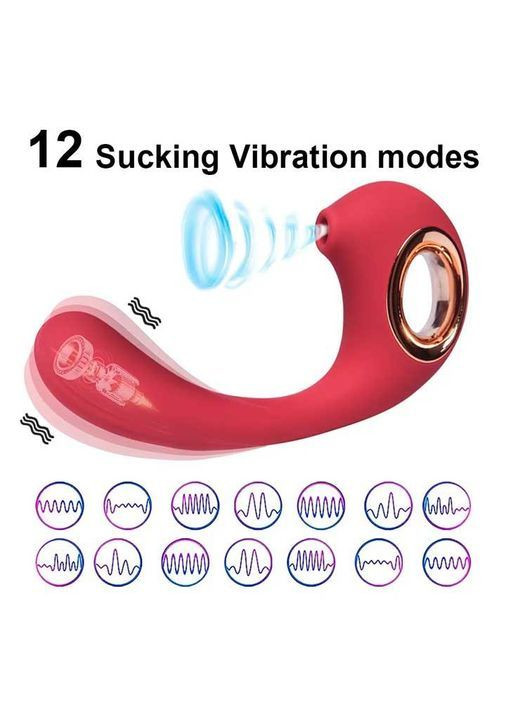 Кліторальний вакуумний вібростимулятор Dolphine Licker Vibe червоний — Вібратори No Brand (366891966)