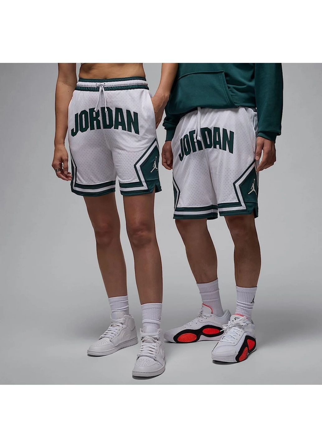 Шорти чоловічі Sport Dri-Fit Diamond Shorts White/Green Air Jordan (366039105)