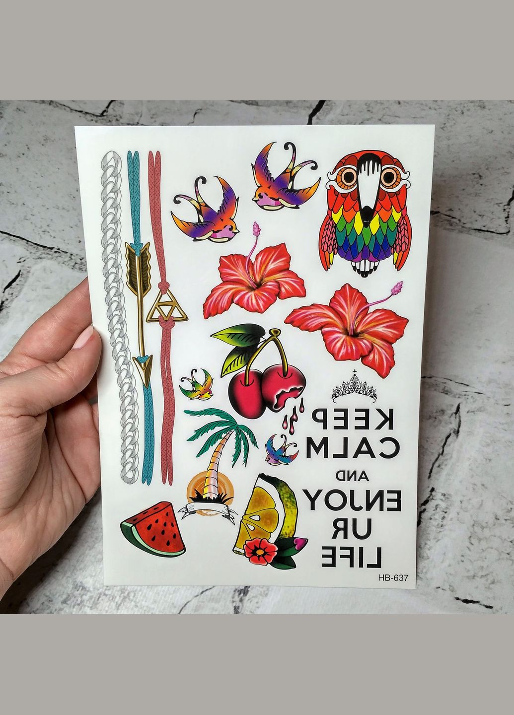 Флеш тату временные татуировки на тело лист 21х15 см No Brand (328088529)