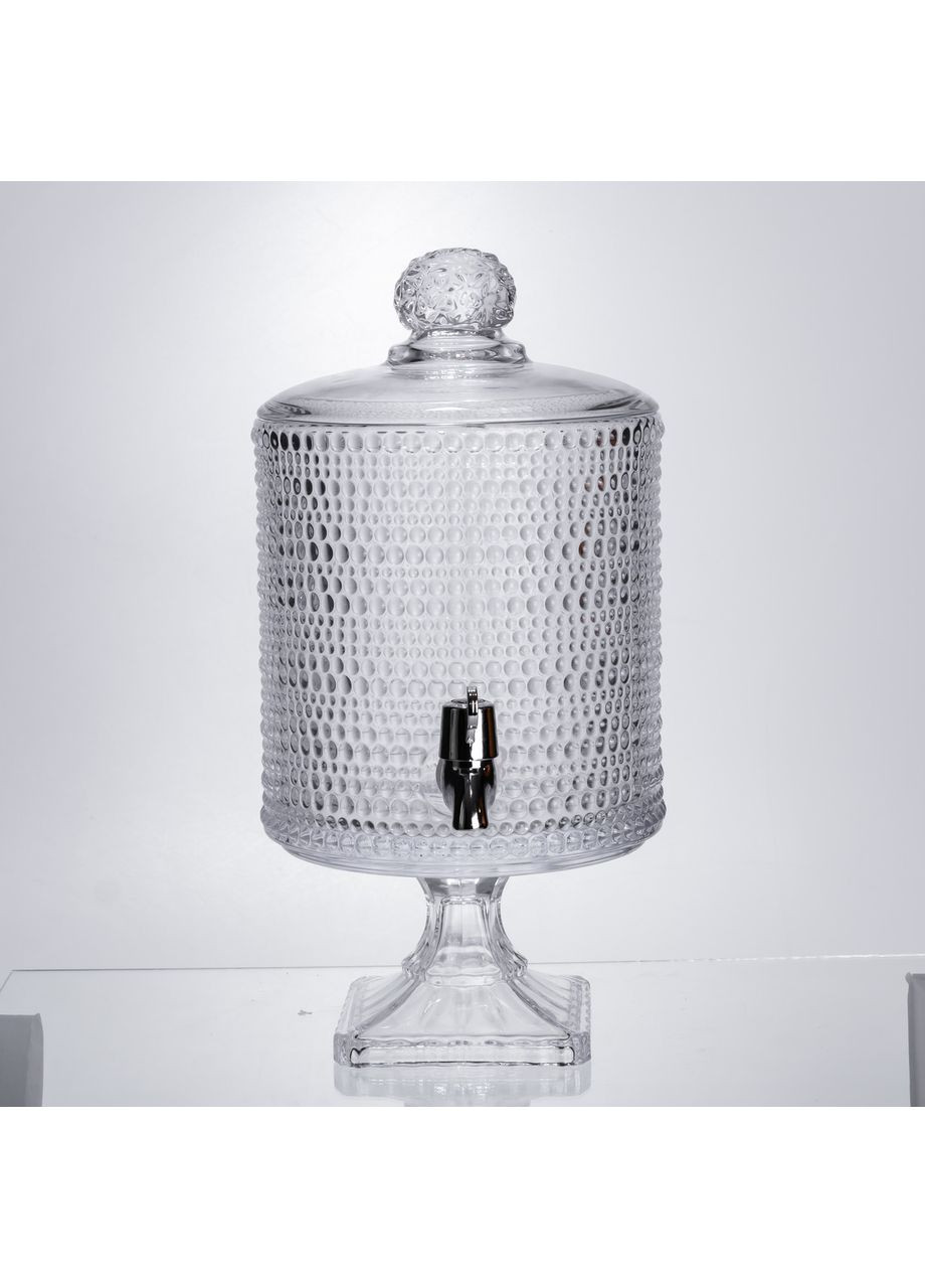 Лимонадниця скляна 4.5 л з краном прозора для напоїв на свята та будинки сервірувальний посуд Yiwu (370432541)