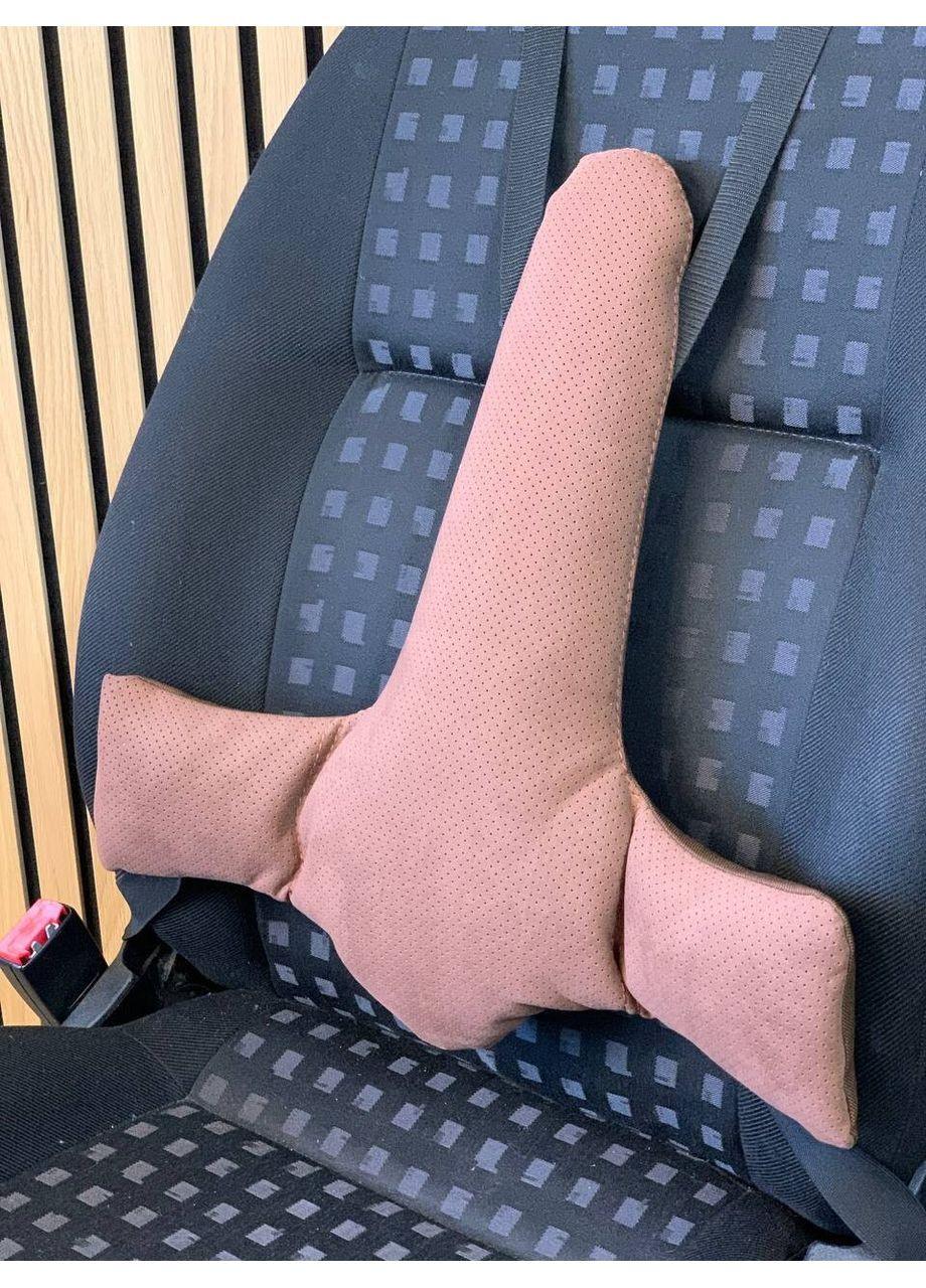 Подушка для підтримки спини з натуральної алькантари. AV-2H-401ТА Коричневий Ekko Seat (353719007)