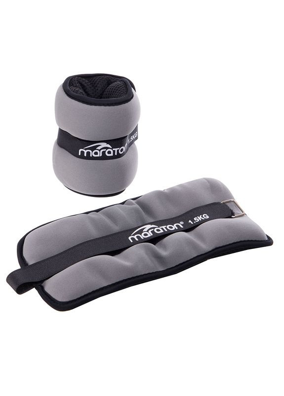 Утяжелители-манжеты для рук и ног FI-3123 1,5кг (пара) Серо-черный, (56446002) Maraton (322733984)