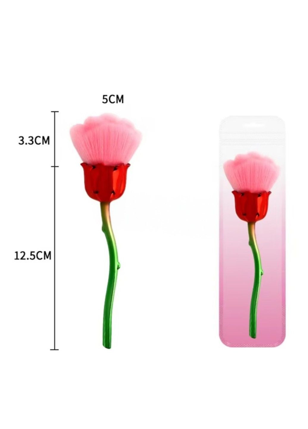 Щіточка для пилу троянда червоно-рожева 16 см Loya (365783437)