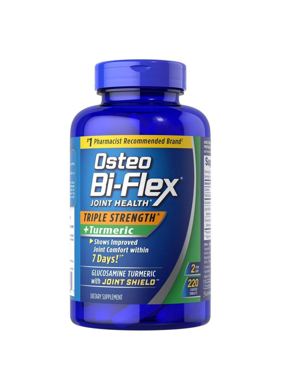 Глюкозамін Хондроітин Triple Strength + куркума 220 таблеток Osteo Bi-Flex (315333153)