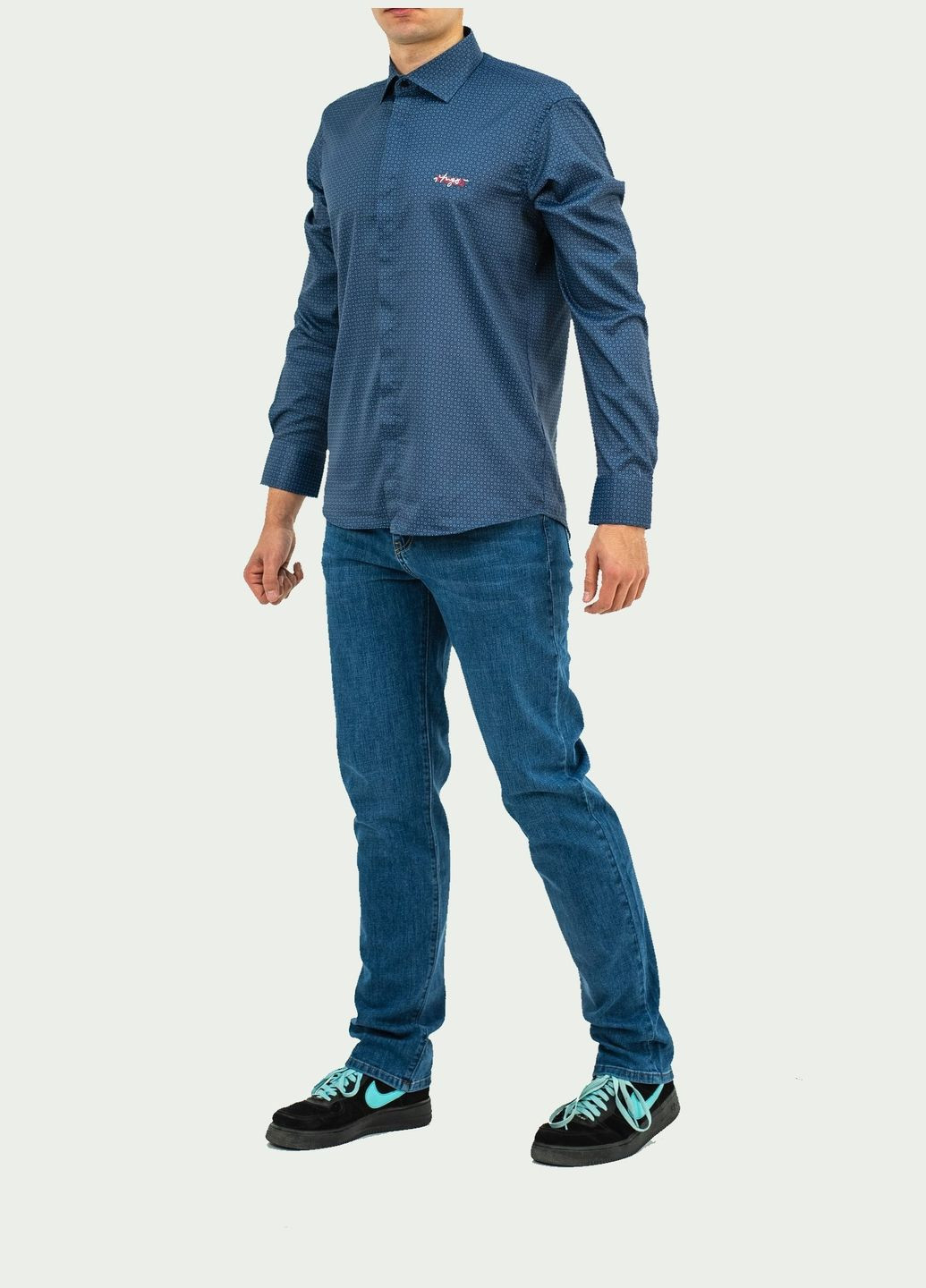 Темно-синяя кэжуал рубашка Hugo Boss